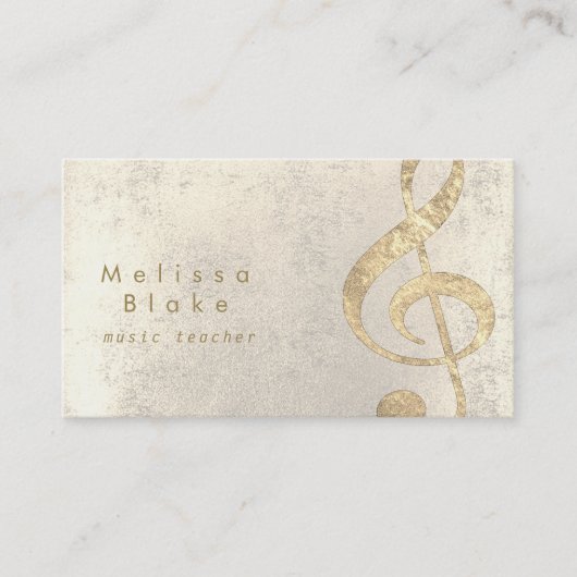 音楽先生フェイク金ゴールドフォイル 名刺 (正面)