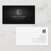 音楽先生フランスのホーンアイコンつや消しメタル音楽 名刺 (正面/裏面)