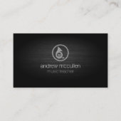 音楽先生フランスのホーンアイコンつや消しメタル音楽 名刺 (正面)