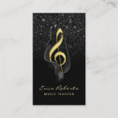 音楽先生ブラックグリッターシンガーソングライター 名刺 (正面)