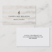 音楽先生ブラックトレブルクレフ、 音符記号オンフェイク金ゴールドノート 名刺 (正面/裏面)