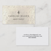 音楽先生ブラックトレブルクレフ、 音符記号オンフェイク金ゴールドノート 名刺 (正面/裏面)