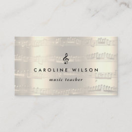 音楽先生ブラックトレブルクレフ、 音符記号オン金フェイク属 名刺