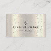 音楽先生ブラックトレブルクレフ、 音符記号オン金フェイク属 名刺 (正面)