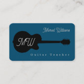 音楽先生ブルービジネスカードとblk.ギター 名刺 (正面)