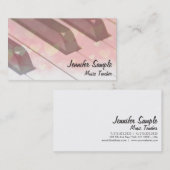 音楽先生プロフェッショナルエレガントピアノキーボード 名刺 (正面/裏面)