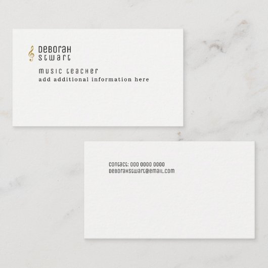 音楽先生ミニマル 名刺 (正面/裏面)