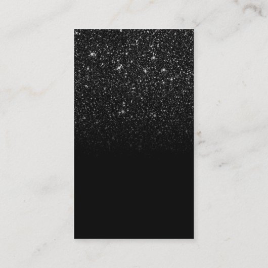 音楽先生ミュージカルクレフ、 音符記号ロゴブラックグリッター 名刺 (裏面)