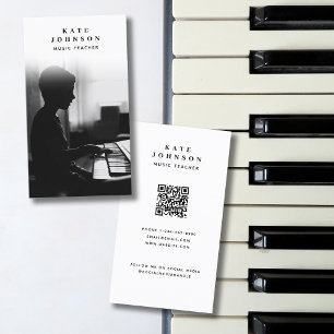 音楽先生ミュージシャンフォトソーシャルメディアQRコード 名刺