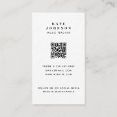 音楽先生ミュージシャンフォトソーシャルメディアQRコード 名刺 (裏面)