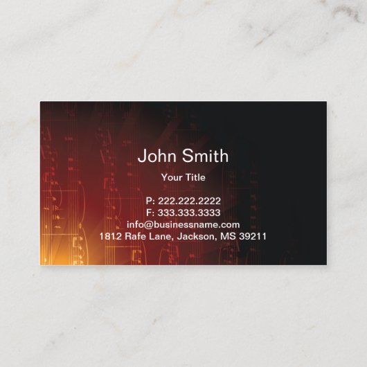 音楽先生ミュージックスタジオエレガントミュージカル 名刺 (裏面)