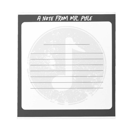 音楽先生メモ帳 ノートパッド (正面)