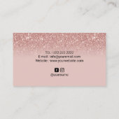 音楽先生モダンバラ金ゴールドグリッターピアノ鍵 名刺 (裏面)