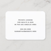 音楽先生モダンブラックフローラトレブルクレフ、 音符記号 名刺 (裏面)