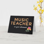 音楽先生リタイアマーキー電球レター カード (黄色い花)