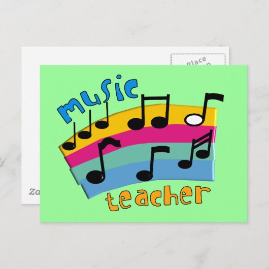 音楽先生レインボーノートギフト ポストカード (正面/裏面)