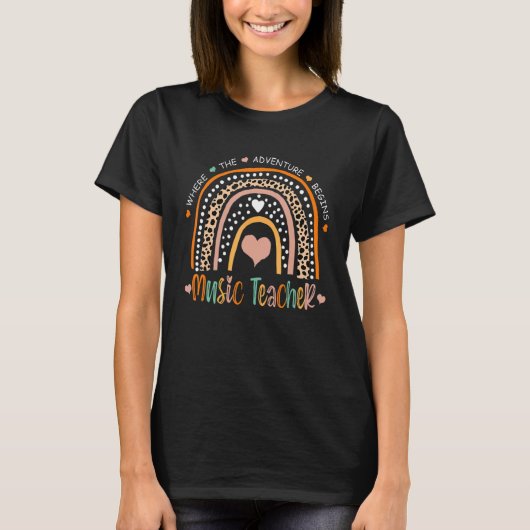 音楽先生レインボーレパード新学期アプレ Tシャツ (正面)