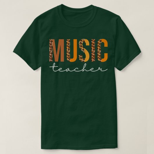 音楽先生レオパード分隊かわいい秋秋感謝してい Tシャツ (デザイン正面)