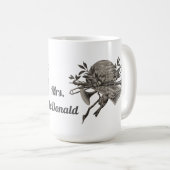 音楽先生ヴィンテージスケッチ楽器ありがとう コーヒーマグカップ (正面右)