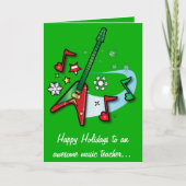 音楽先生休日と赤と緑のギター シーズンカード (正面)