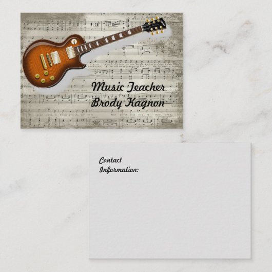 音楽先生名刺 名刺 (正面/裏面)