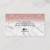 音楽先生大理石バラ金ゴールドグリッターピアノ鍵 名刺 (裏面)