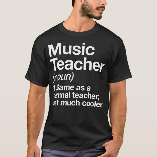 音楽先生定義おもしろい新学期の開始 Tシャツ (正面)