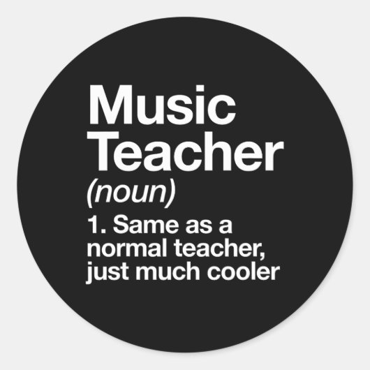 音楽先生定義おもしろい新学期 ラウンドシール (正面)