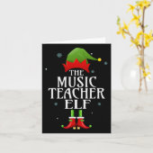 音楽先生小妖精や小人クリスマスマッチングファミリーグループChris カード (黄色い花)