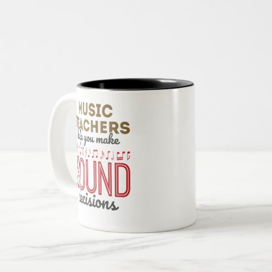 音楽先生感謝ギフト健全な決定 ツートーンマグカップ (正面左)