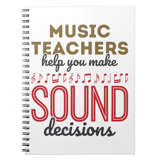 音楽先生感謝ギフト健全な決定 ノートブック (正面)