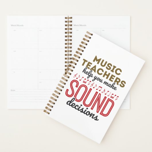 音楽先生感謝ギフト健全な決定 プランナー手帳 (ディスプレー)