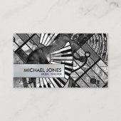 音楽先生抽象芸術アートコラージュ 名刺 (正面)