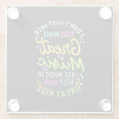 音楽先生救済- Kids Make Music Gift ガラスコースター (裏面)