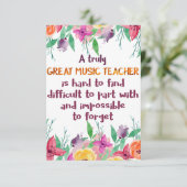 音楽先生教室の装飾の感謝ギフト サンキューカード (スタンド正面)