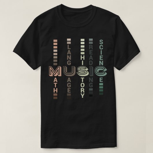音楽先生数学読言語史 Tシャツ (デザイン正面)
