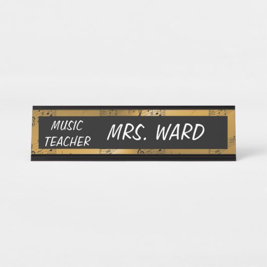 音楽先生机名プレート デスクネームプレート (正面)