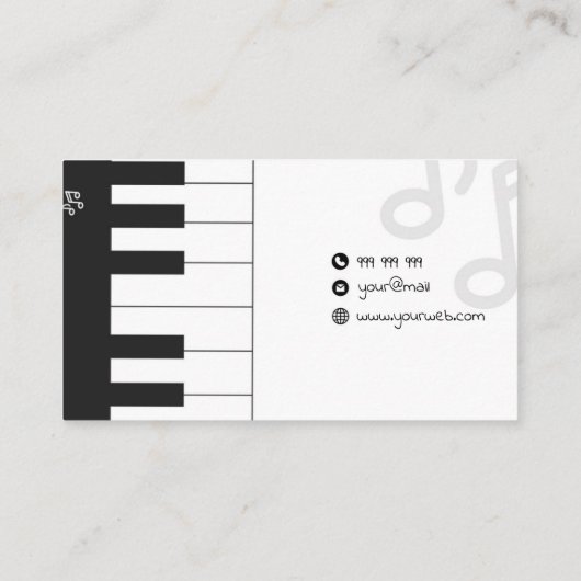 音楽先生白黒 名刺 (裏面)