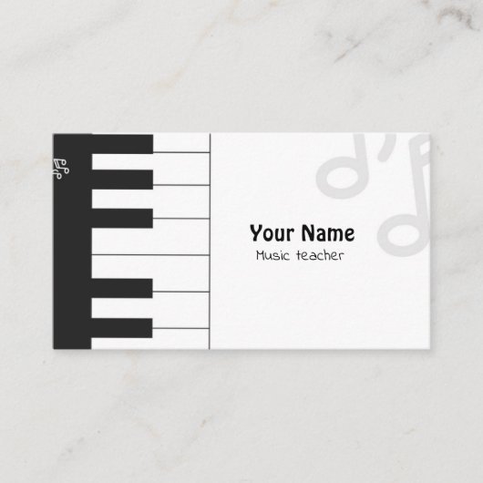 音楽先生白黒 名刺 (正面)