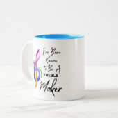 音楽先生私はトレブルメーカーとして知られている ツートーンマグカップ (正面左)