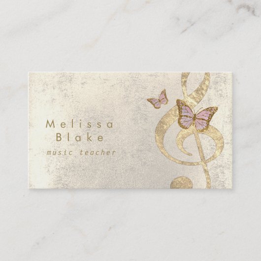 音楽先生蝶デザイン 名刺 (正面)
