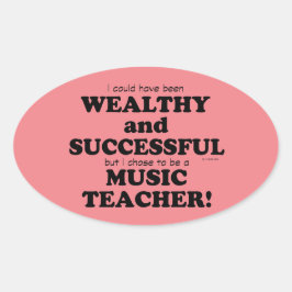 音楽先生裕福で成功したオーバルステッカー 楕円形シール