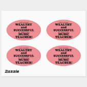音楽先生裕福で成功したオーバルステッカー 楕円形シール (シート)