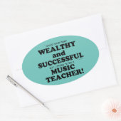 音楽先生裕福で成功したオーバルステッカー 楕円形シール (封筒)