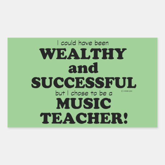 音楽先生裕福で成功Rectangular Sti 長方形シール (正面)