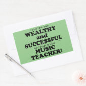音楽先生裕福で成功Rectangular Sti 長方形シール (封筒)