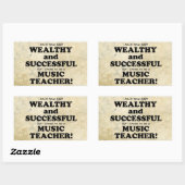 音楽先生裕福で成功Rectangular Sti 長方形シール (シート)