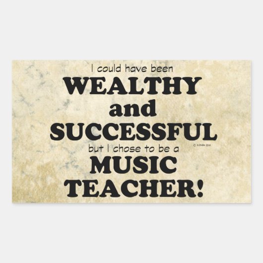 音楽先生裕福で成功Rectangular Sti 長方形シール (正面)