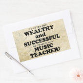 音楽先生裕福で成功Rectangular Sti 長方形シール (封筒)