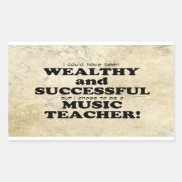 音楽先生裕福で成功Rectangular Sti 長方形シール